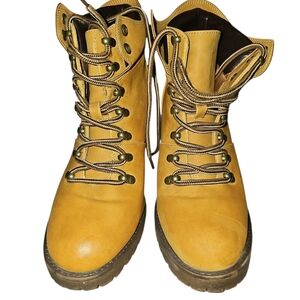 Wren Mustard Lace-Up Combat Boots